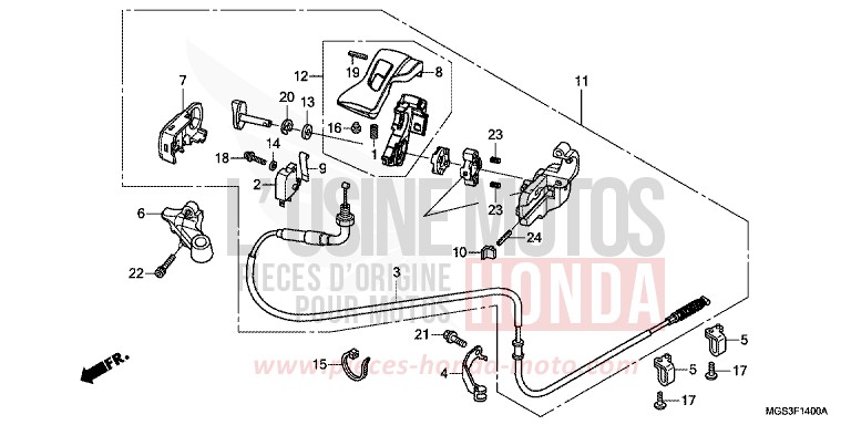 LEVIER DE STATIONNEMENT de NC700X DCT DARKNESS BLACK METALLIC (NH463) 2012